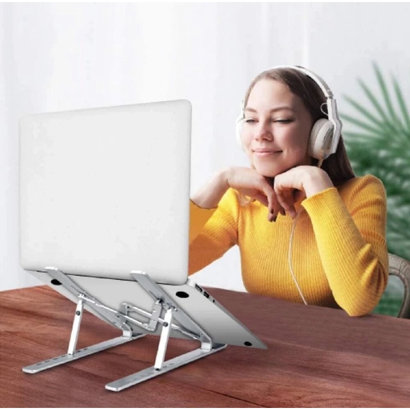 Adjustable Aluminum Laptop Stand Ergonomic Riser For Desk MacBook And Notebook 5