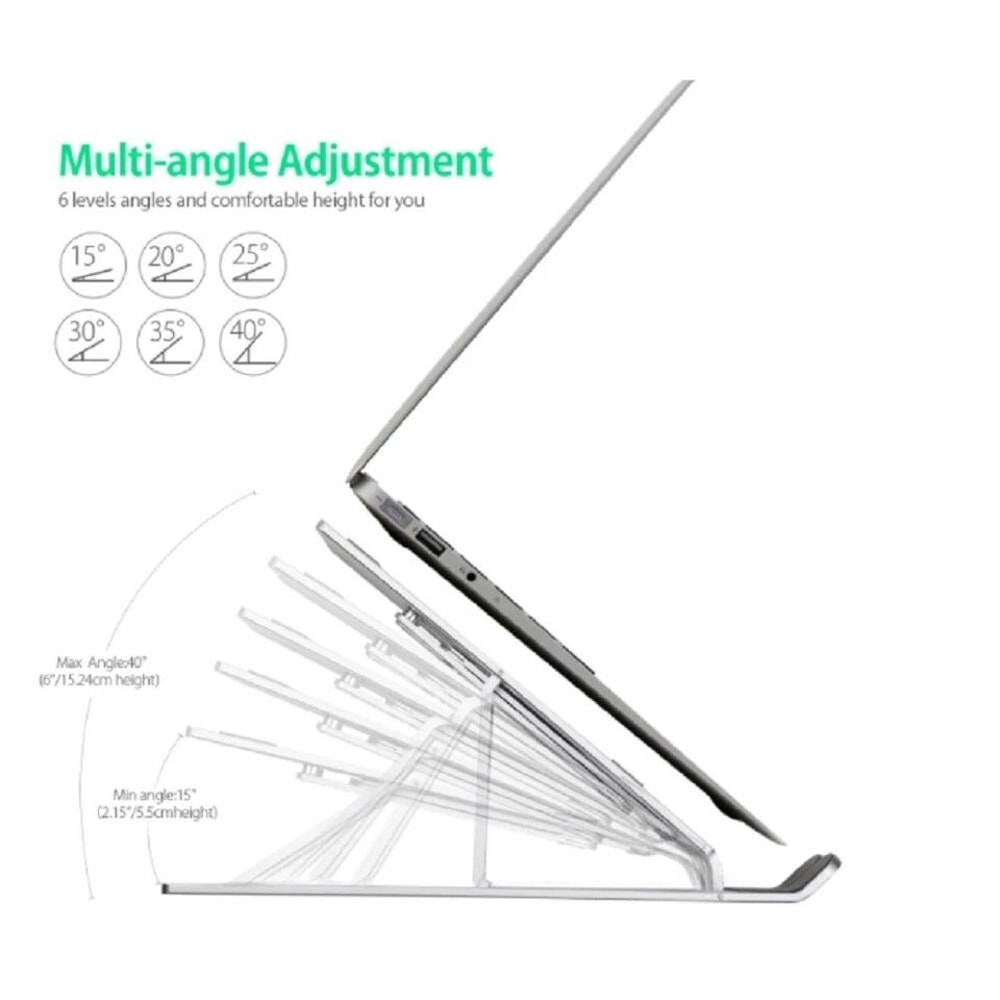 Adjustable Aluminum Laptop Stand Ergonomic Riser For Desk MacBook And Notebook 7