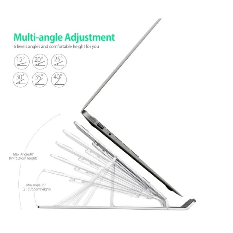 Adjustable Aluminum Laptop Stand Ergonomic Riser For Desk MacBook And Notebook 7