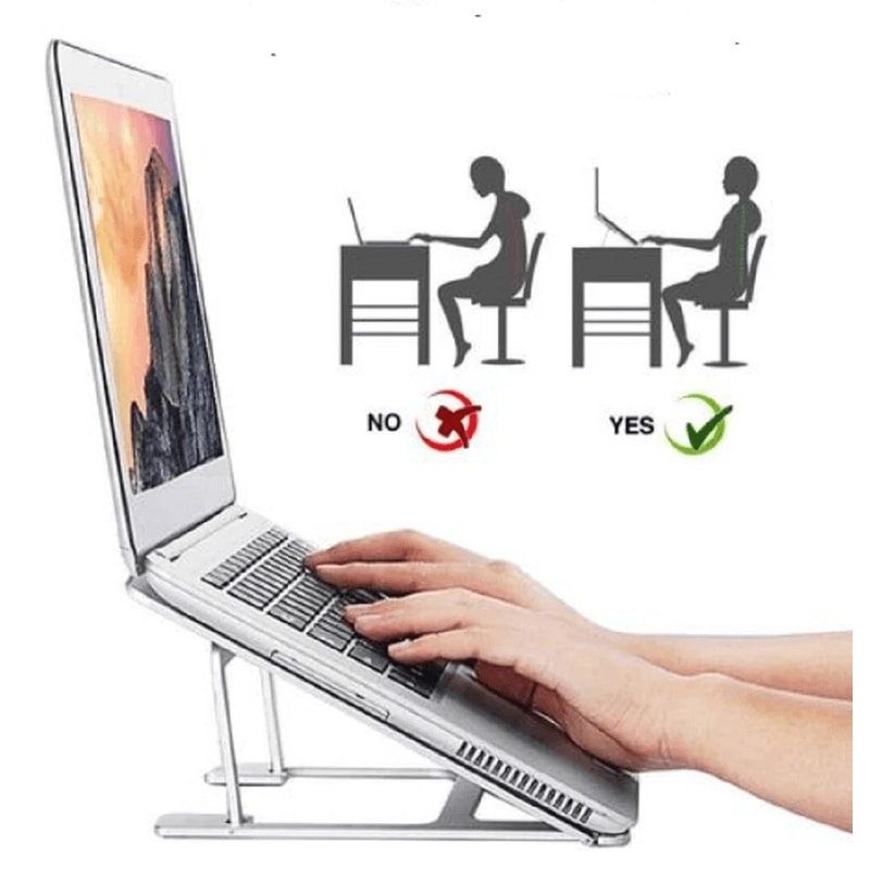 Adjustable Aluminum Laptop Stand Ergonomic Riser For Desk MacBook And Notebook 9