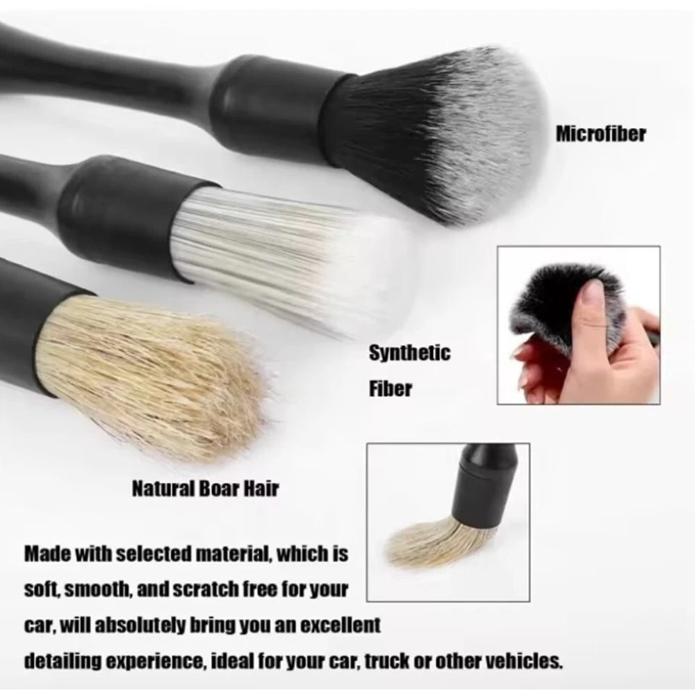 Car Detailing Brush Kit For Wheels Engine Bay And Interior Cleaning 3
