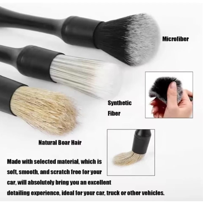 Car Detailing Brush Kit For Wheels Engine Bay And Interior Cleaning 3