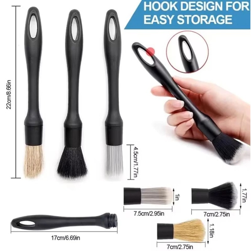 Car Detailing Brush Kit For Wheels Engine Bay And Interior Cleaning 5