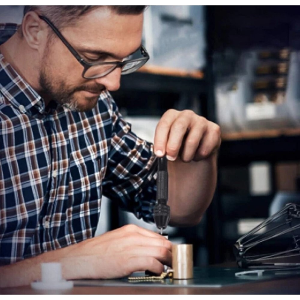 Pin Vise Hand Drill Set With Keyless Chuck Micro Bits For Resin Jewelry Crafts 4