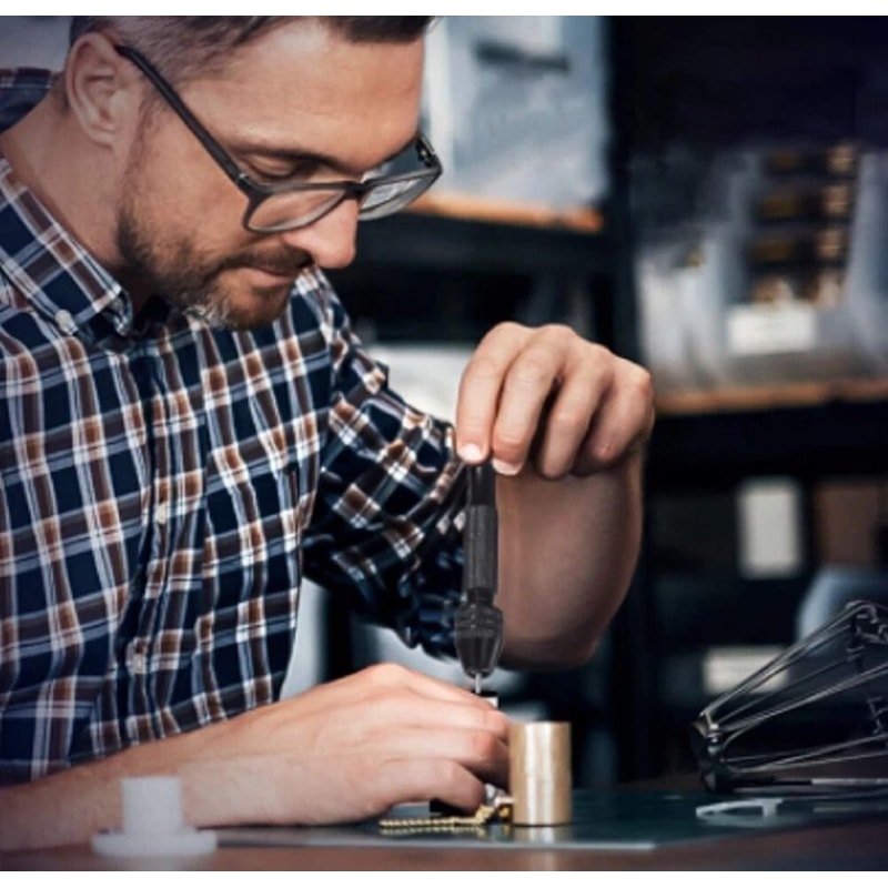 Pin Vise Hand Drill Set With Keyless Chuck Micro Bits For Resin Jewelry Crafts 4