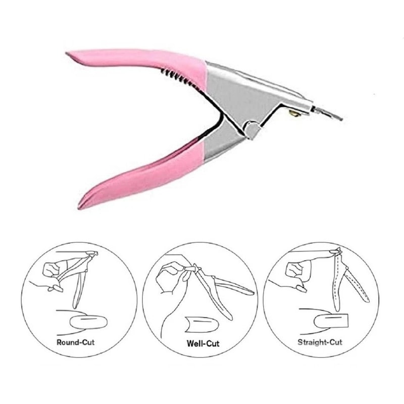 Acrylic Nail Clipper Pink Nail Tip Cutter For False Nails 3
