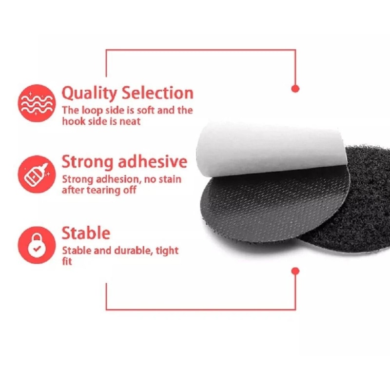 Self Adhesive Hook And Loop Strips Sticky Back Nylon Fastener Set 9