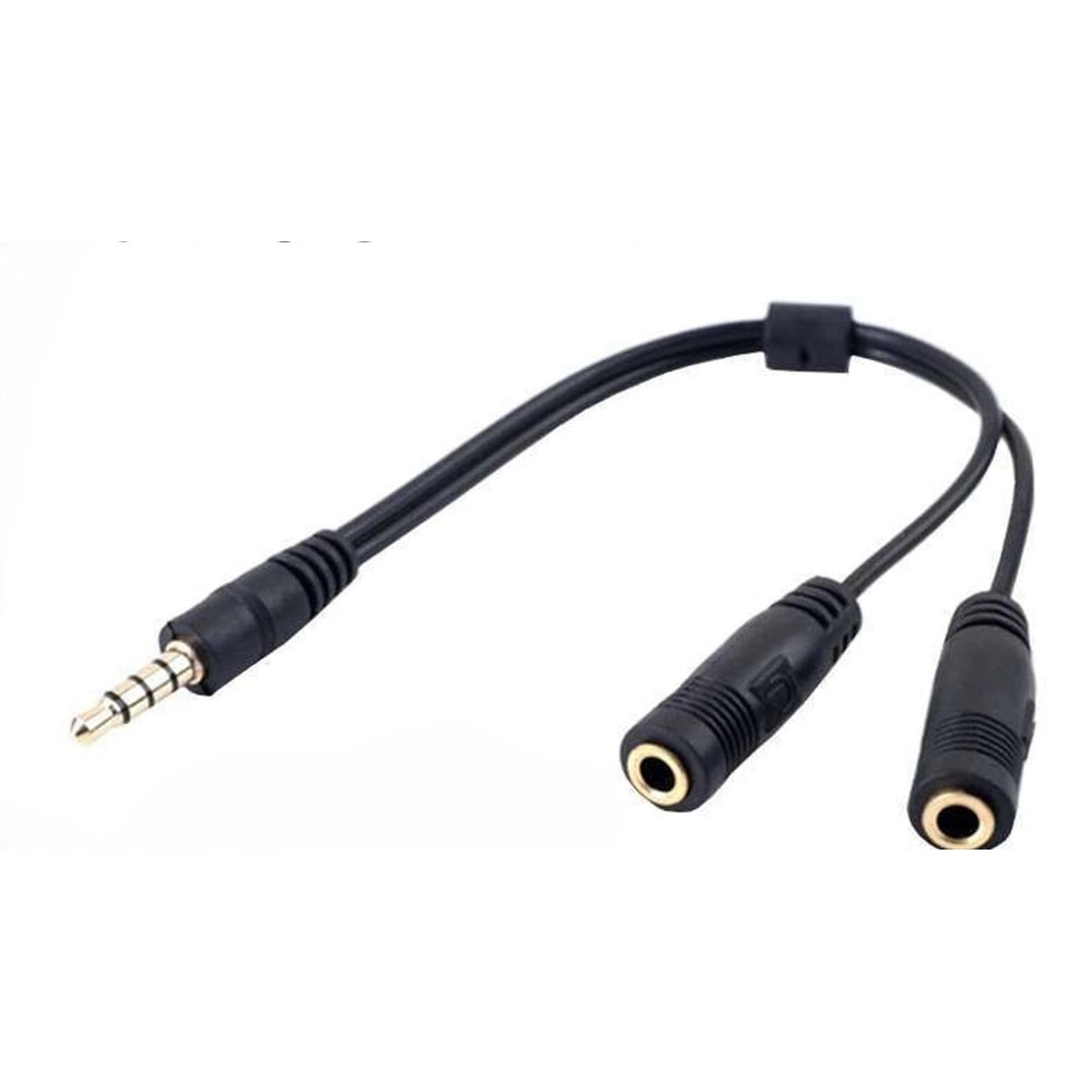 Headset Splitter Cable Gold Plated Audio Mic Adapter For Headphones And PC 0