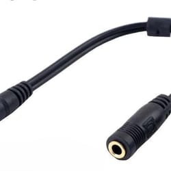 headset splitter cable gold plated audio mic adapter for headphones and pc