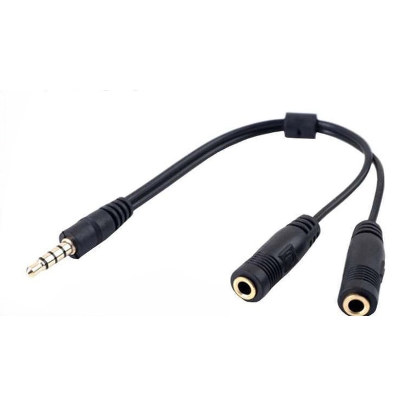Headset Splitter Cable Gold Plated Audio Mic Adapter For Headphones And PC 0