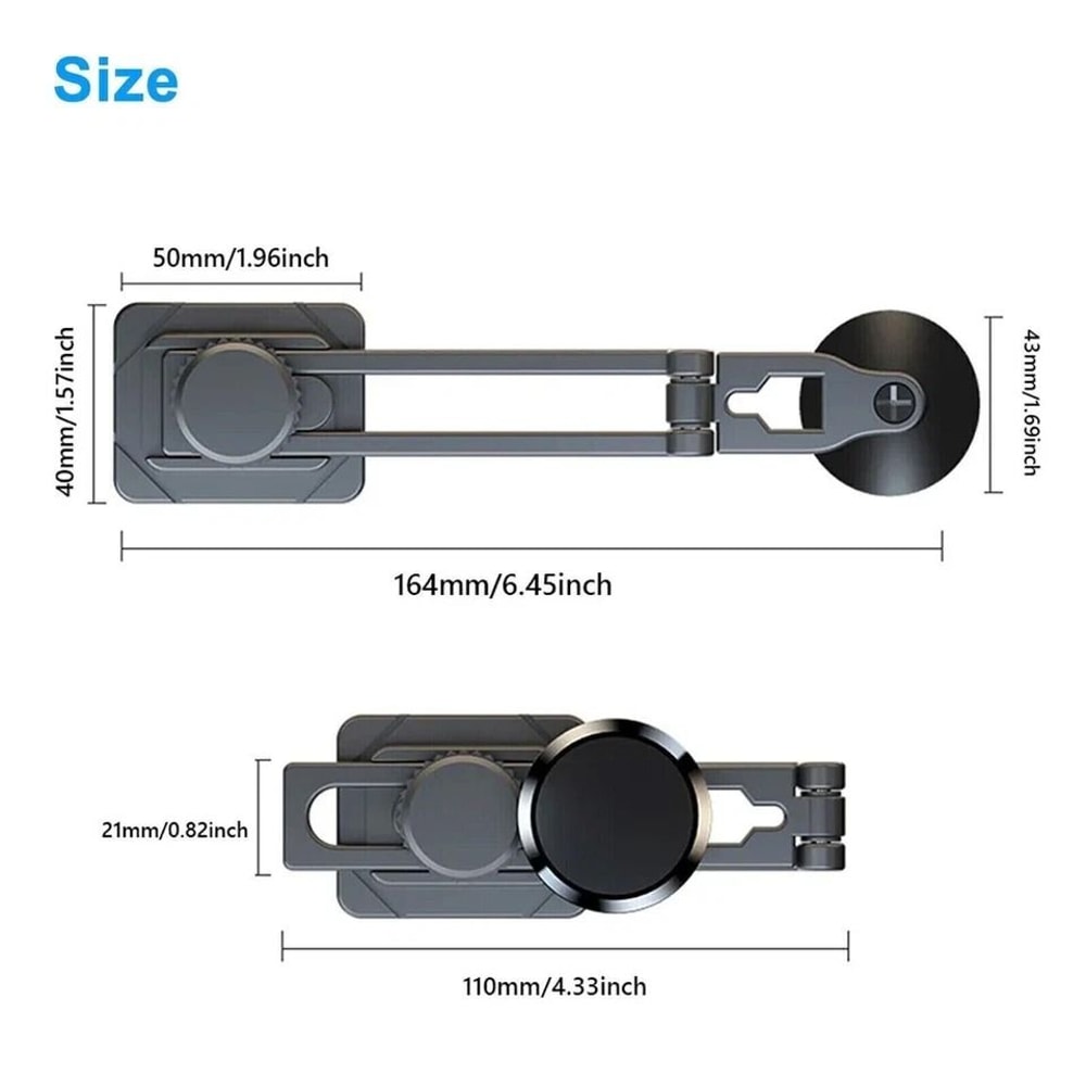 Rotating Magnetic Phone Holder Car Mount Foldable Dashboard Stand 1