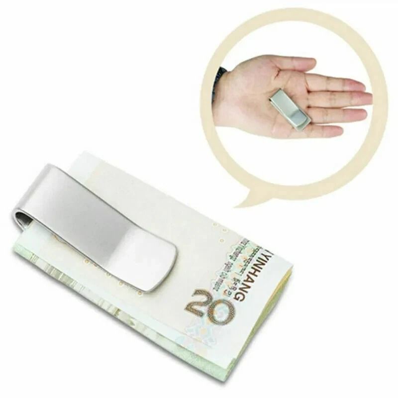 Slim Stainless Steel Money Clip Wallet Credit Card Holder For Men 3