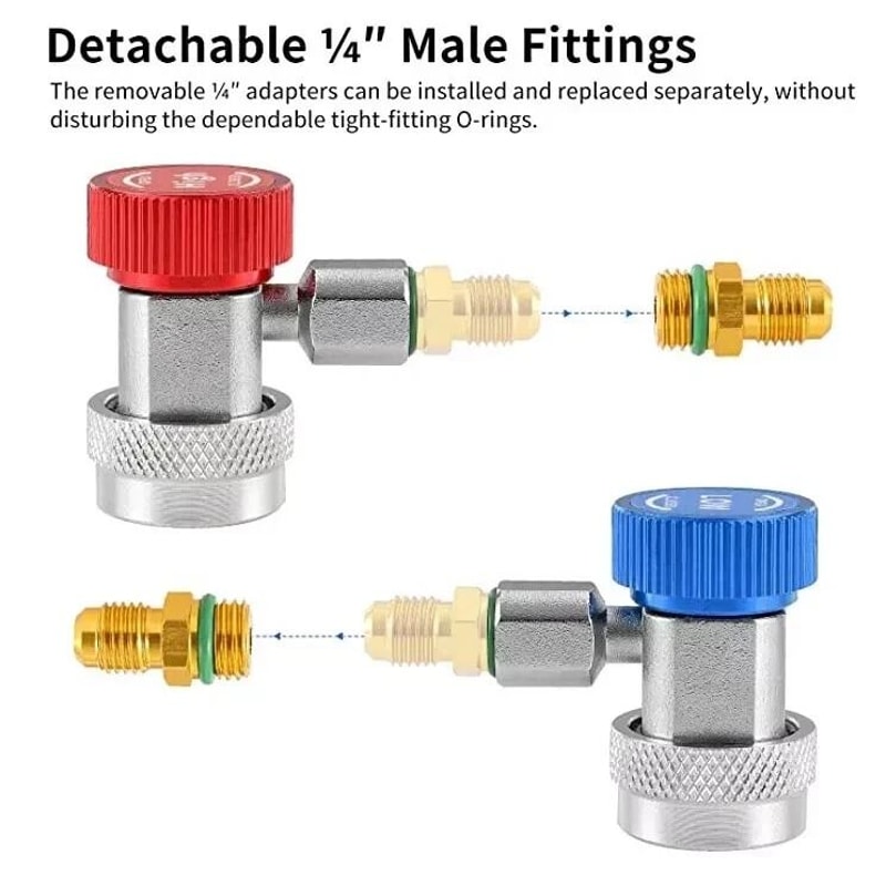 Quick Coupler Set For Auto AC Manifold Gauge High Low Side Adapter 1