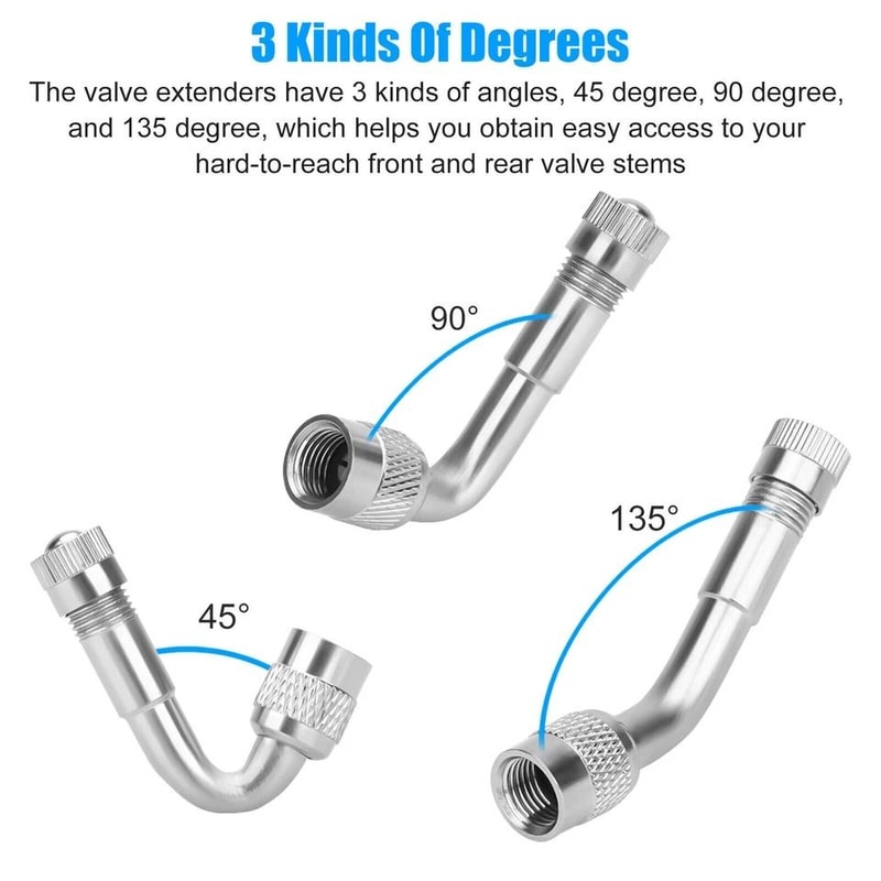 Universal Tire Valve Stem Extension Set Schrader Valve Stem Extender 2