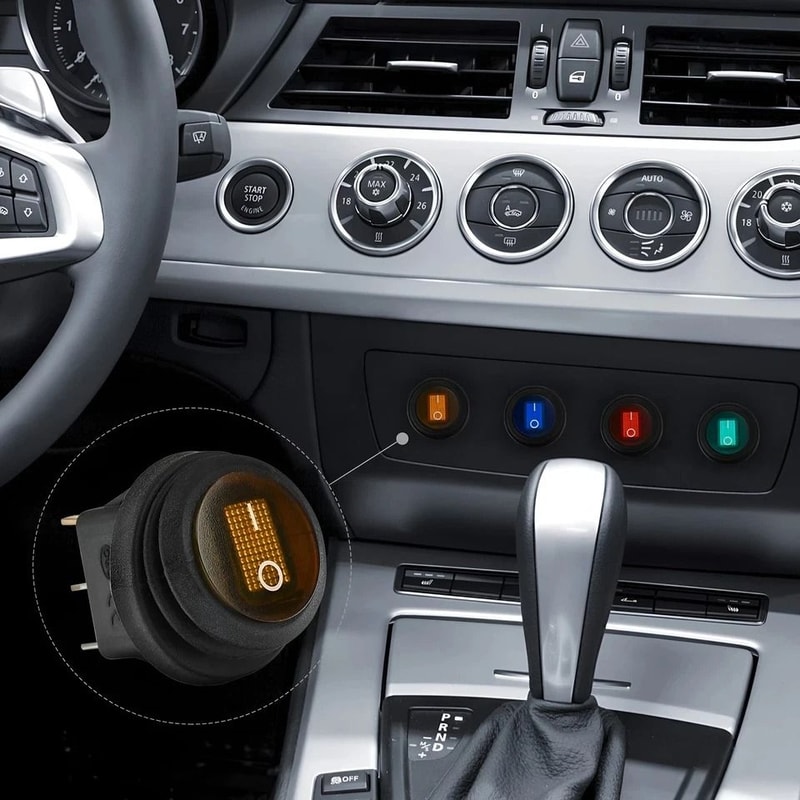 Waterproof Rocker Switch Blue LED Car Boat ON Off Round Toggle 3