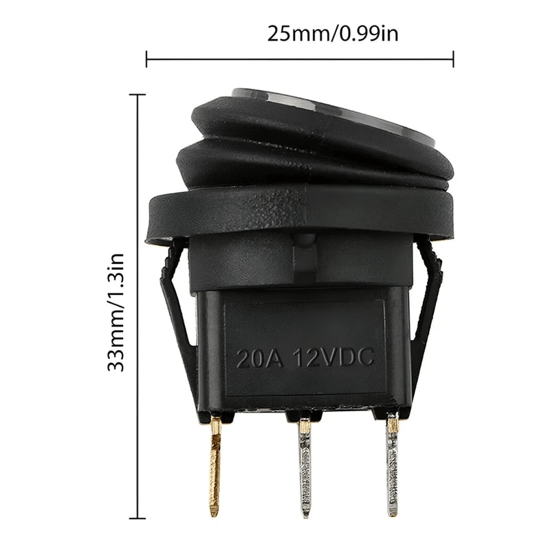 Waterproof Rocker Switch Blue LED Car Boat ON Off Round Toggle 4