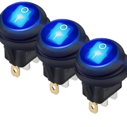 waterproof rocker switch blue led car boat on off round toggle