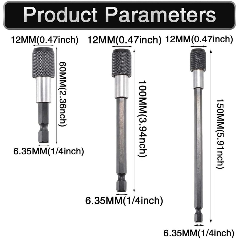 Magnetic Bit Holder Set With Quick Release Bit Holder And Hex Shank Fit 5