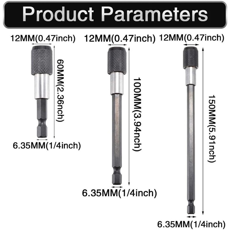 Magnetic Bit Holder Set With Quick Release Bit Holder And Hex Shank Fit 5