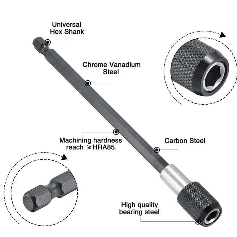 Magnetic Bit Holder Set With Quick Release Bit Holder And Hex Shank Fit 7