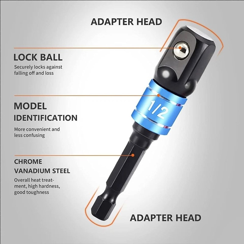 Socket Adapter Set For Impact Driver And Drill Hex Shank 1