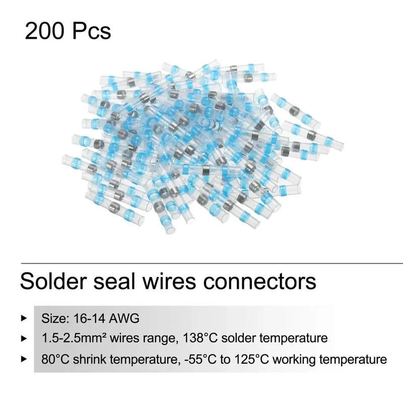 Solder Seal Wire Connectors AWG Waterproof Heat Shrink Butt Connectors For Marine Auto Wiring 1