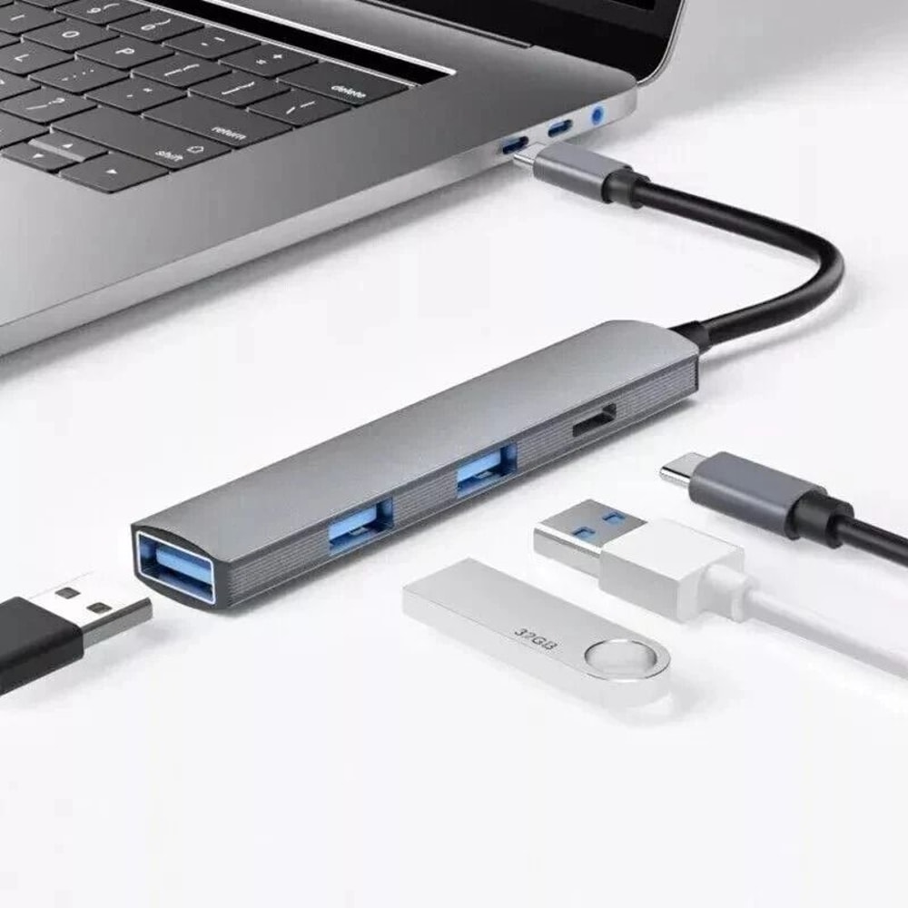 USB C Hub Ethernet Multiport Adapter With HDMI For MacBook Pro Air IPad Pro Laptop 0