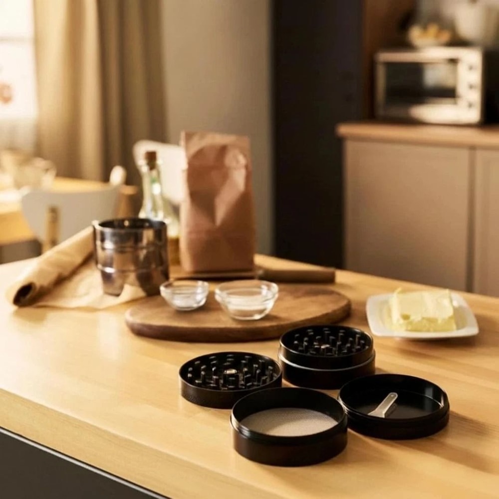 Herb Grinder With Handle Metal Tobacco And Spice Crusher 0