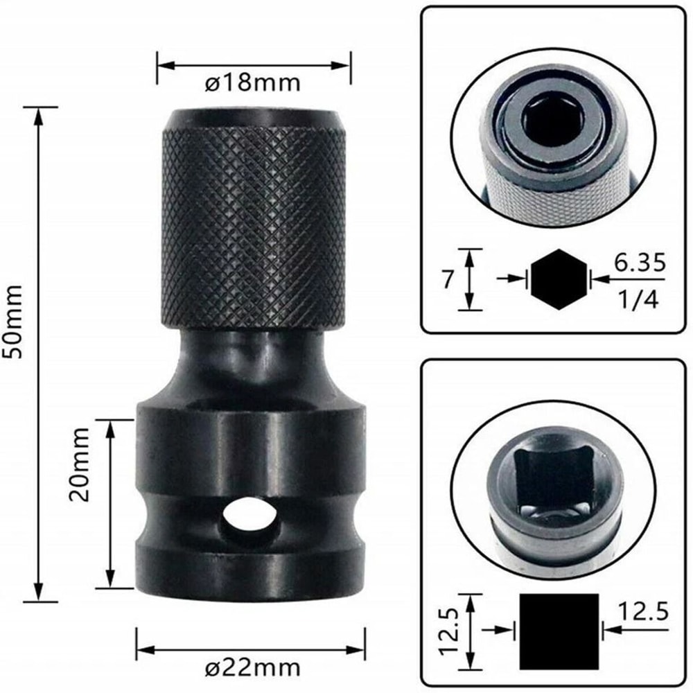 Hex Adapter Impact Wrench Socket Adapter For Quick Bit Changes 2