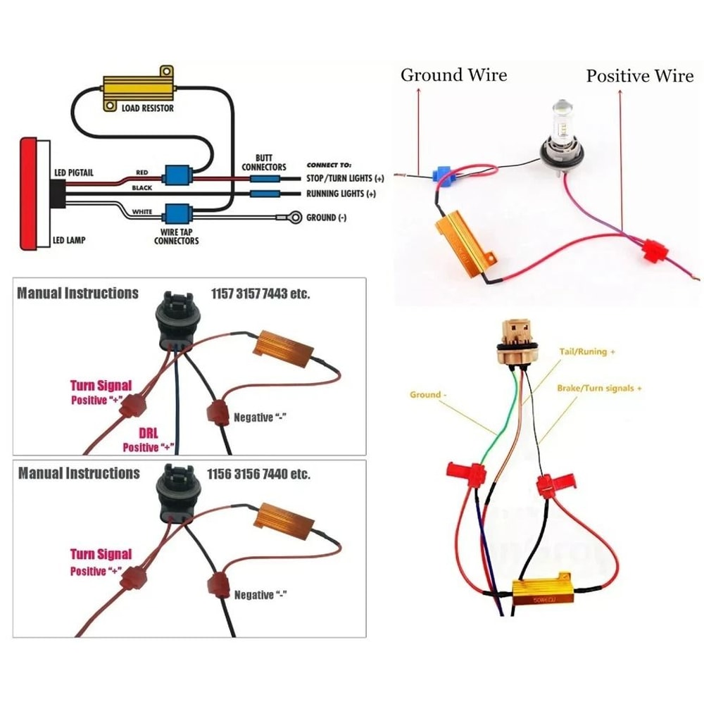 LED Load Equalizer Resistor For Rear Turn Signal Hyper Flash Canceler 1