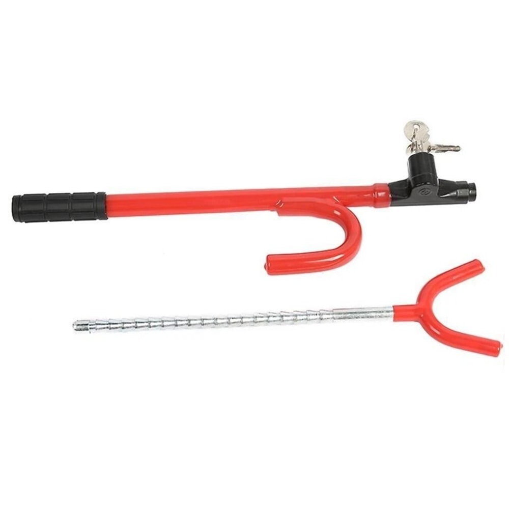 Steering Wheel Lock AntiTheft Universal Fit For Car Van Truck SUV Twin Hooks 4