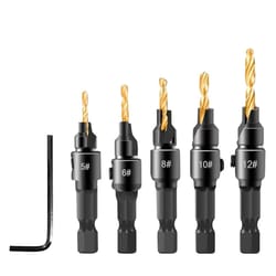 countersink drill bit set with hex shank hss woodworking pilot screw holes