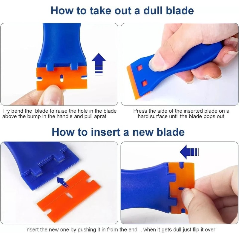 Plastic Razor Blade Scraper Tool Set Scrapers Blades For Easy Surface Cleaning And Residue Removal 3