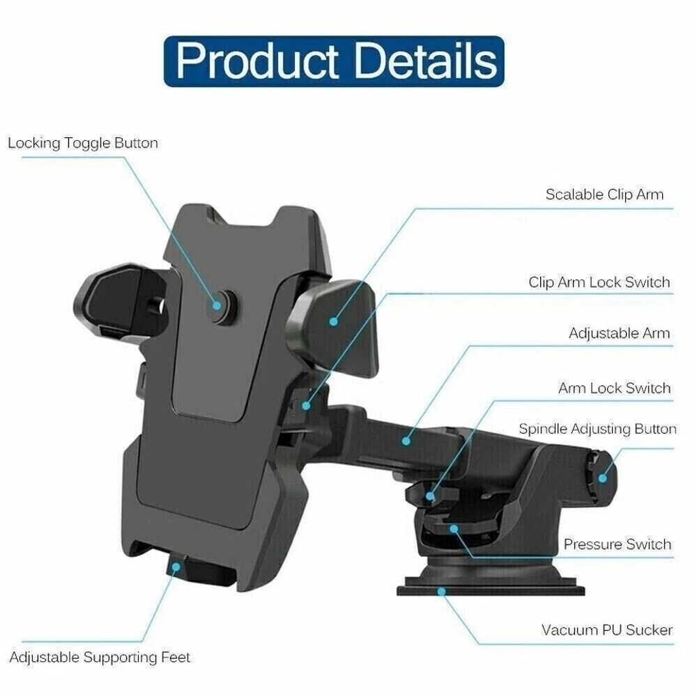 Universal Car Mount Holder For Windshield Dashboard Mobile Phone GPS Stand 1