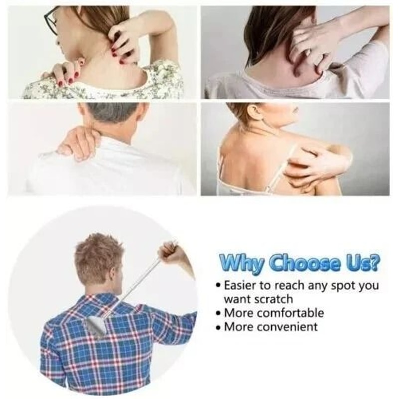 Stainless Steel Telescopic Back Scratcher Extendable Claw Extender For Pain Relief 6