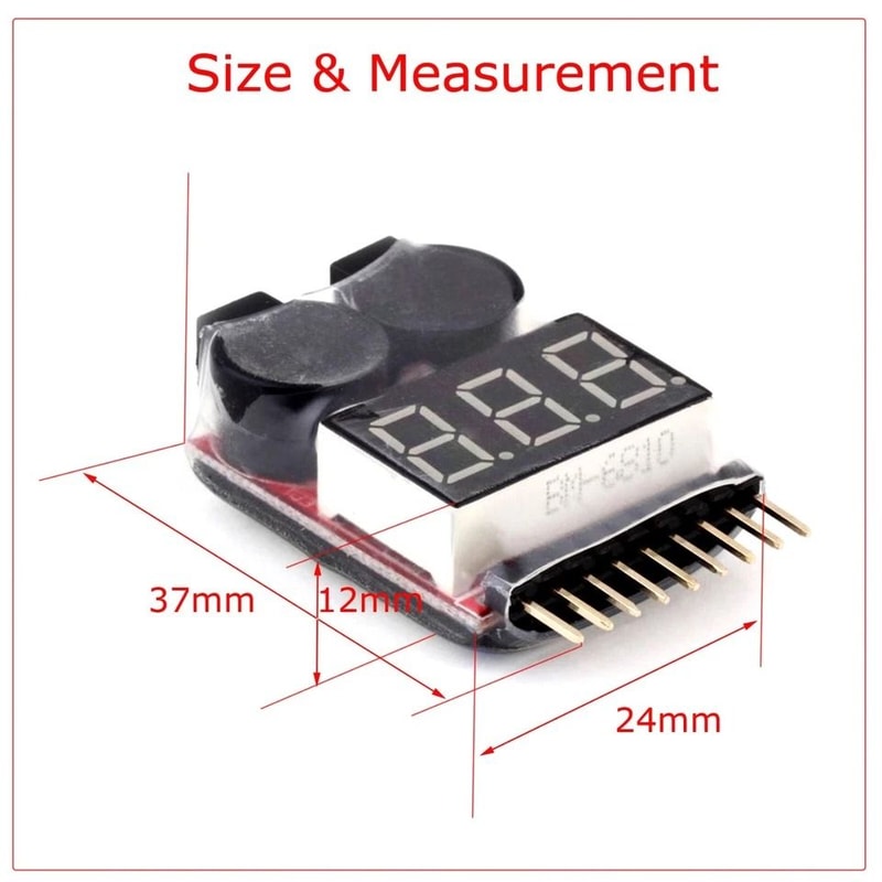 Lipo Battery Voltage Tester With LowVoltage Alarm For RC Drone Use 1