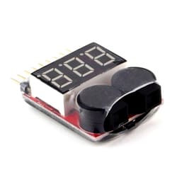 lipo battery voltage tester with low-voltage alarm for rc & drone use