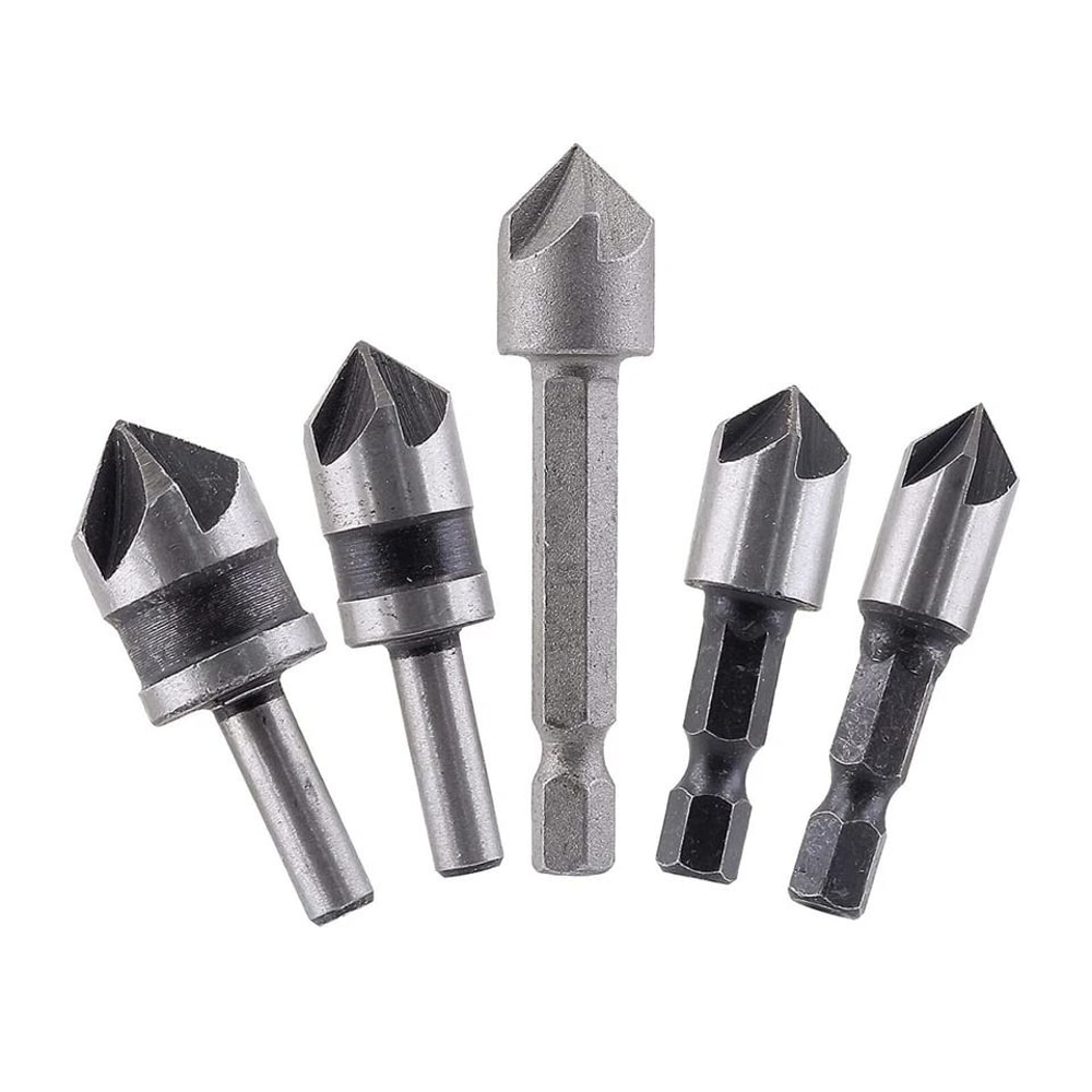 Chamfer Drill Bit Set For Metal Cutting Countersink Deburring Crosshole Cutting 2