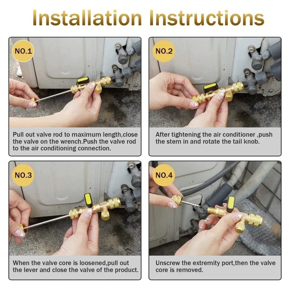 Brass HVAC Valve Core Remover Tool With And Port Installer 2