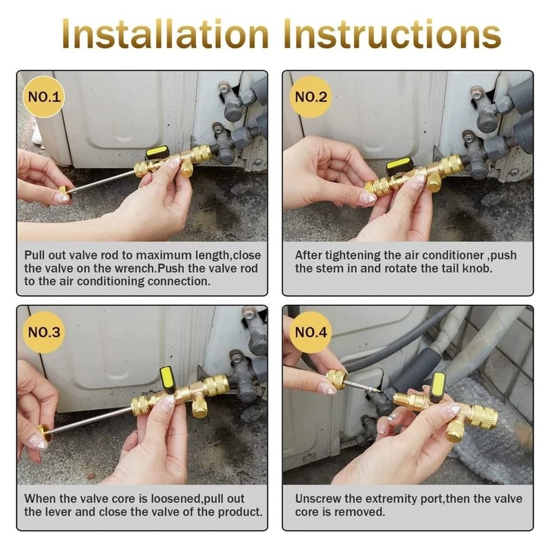 Brass HVAC Valve Core Remover Tool With And Port Installer 2