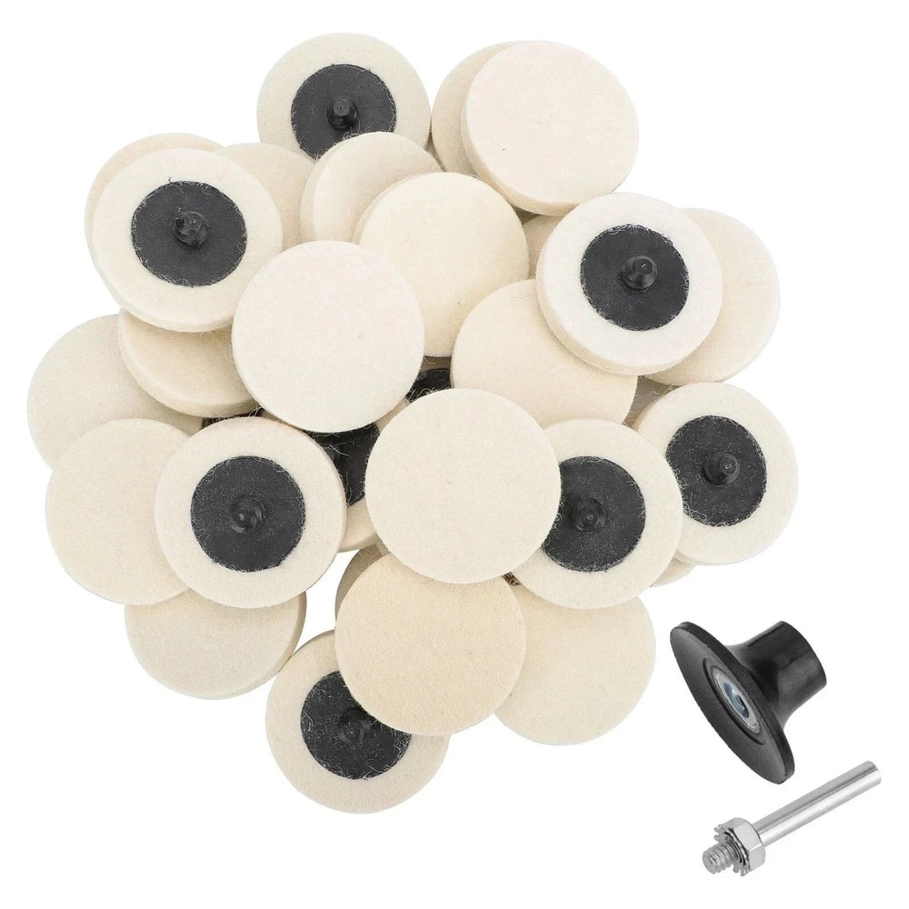 Wool Polishing Pads Kit With Shank Holder For Metal Wood Glass Buffing 0