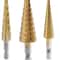 Step Drill Bit Set With 14 Hex Shank Titanium Coated HSS For Metal Plastic Wood 0