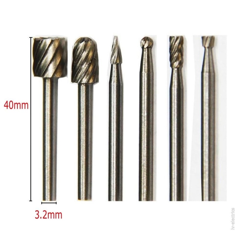 Tungsten Carbide Burr Set For Dremel Shank Rotary Tool Carving Bits 3