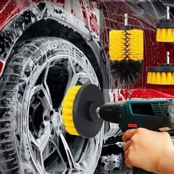 drill brush attachment set for tile grout carpet