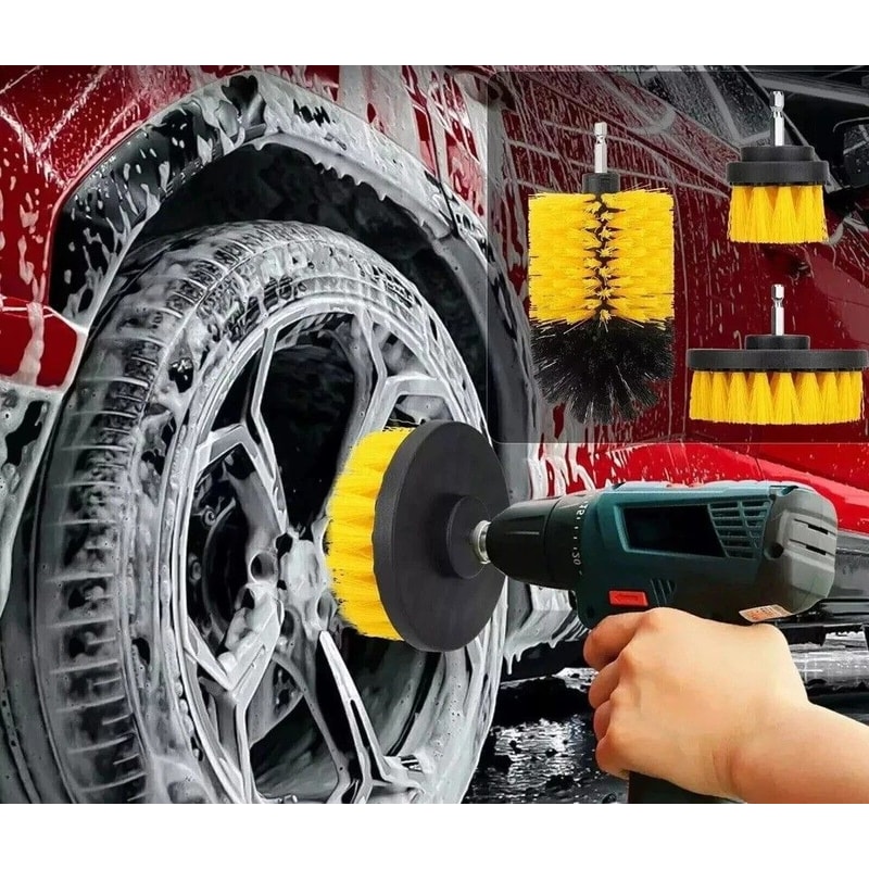 Drill Brush Attachment Set For Tile Grout Carpet 0