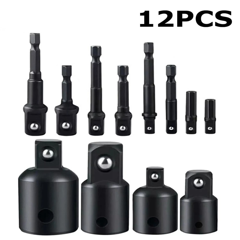 Drill Socket Adapter Set With Hex Extension Bits And Reducers 9
