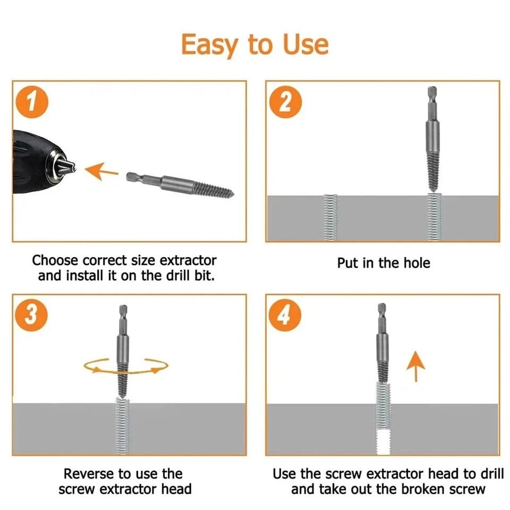 Screw Extractor Set Easy Out Drill Bits For Damaged Screws And Broken Bolts 3