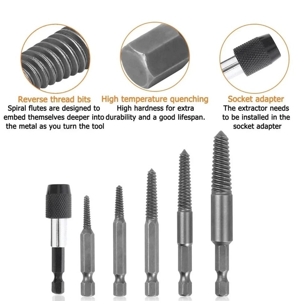 Screw Extractor Set Easy Out Drill Bits For Damaged Screws And Broken Bolts 10