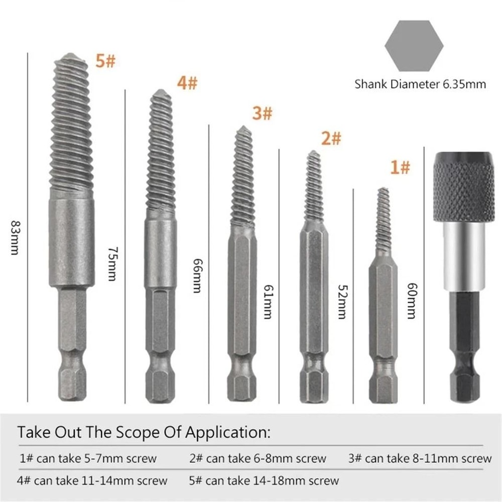 Screw Extractor Set Easy Out Drill Bits For Damaged Screws And Broken Bolts 8