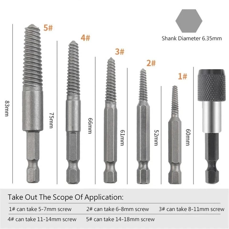 Screw Extractor Set Easy Out Drill Bits For Damaged Screws And Broken Bolts 8